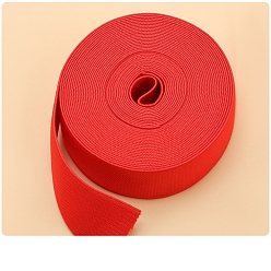 Красный Плоская широкая резинка, эластичная лента для аксессуаров одежды, красные, 25 мм, около 5.47 ярдов (5 м) / рулон