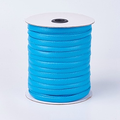 Light Blue Flat Imitation Leather Cords, Light Blue, 10x2mm, about 50m/roll(54.68yards/roll)