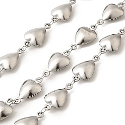 Нержавеющая Сталь Цвет 304 ссылка цепи из нержавеющей стали сердце, несварные, с катушкой, цвет нержавеющей стали, 16x9.5x4 мм, 5 м / рулон