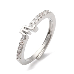 Скорпион Стойка с покрытием из латуни, прозрачные регулируемые кольца созвездия кубического циркония для женщин, без кадмия и без свинца, долговечный, Скорпион, 4.5x5.2 мм, внутренний диаметр: 18 мм