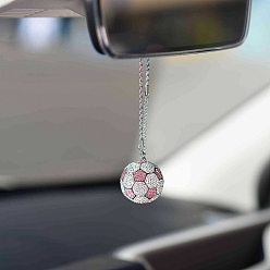 Роза Футбольные подвески со стразами, автомобильные подвесные украшения, для украшения зеркала заднего вида автомобиля, кристалл, роза, 150 мм