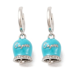 Светло-Синий Женские серьги-кольца из латуни и эмали, без свинца и без кадмия, реальный 18 k позолоченный, голубой, 30 мм