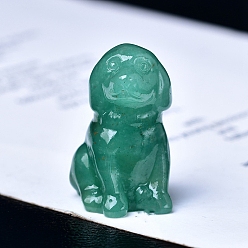 Зеленый Авантюрин Резные натуральные зеленые авантюриновые украшения в форме собаки, для домашнего офисного стола, 35 мм