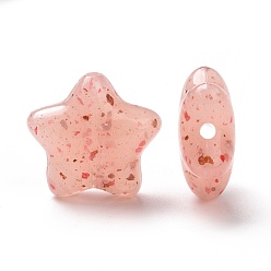 Light Salmon Opaque Acrylic with Point Pattern Beads, Star, Light Salmon, 19x20x8.5mm, Hole: 2mm
