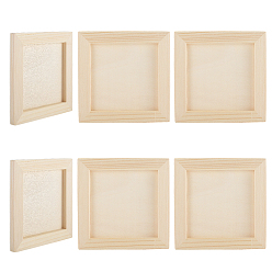 Квадрат Глиняная рамка для фото для детей, сделанная своими руками из дерева, papayawhip, квадратный, 118x118x8.5 мм, внутренний диаметр: 88x88 мм
