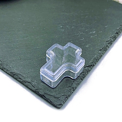 Прозрачный Крестообразные переносные ПВХ небольшие шкатулки для хранения ювелирных изделий с крышкой, для колец, Серьги, , прозрачные, 5x3.8x2 см