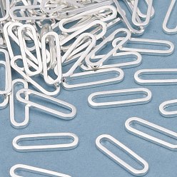 Посеребрённый Латунные соединительные колечки, долговечный, овальные, 925 серебро покрытием, 15x4.5x1 мм, внутренний диаметр: 12.5x2.5 мм