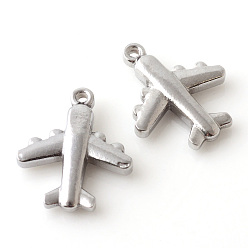 Нержавеющая Сталь Цвет Устойчивые к потускнению 201 подвески для самолетов из нержавеющей стали, пассажирский самолет, цвет нержавеющей стали, 18.5x15.5x3.5 мм, отверстие : 1.5 мм