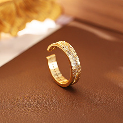 Golden Messing Micro Pave Zirkonia Manschette offene Ringe, golden, 20 mm