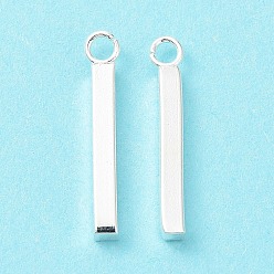 Серебро 304 подвески из нержавеющей стали, бар очарование, серебряные, 17.5x2x2 мм, отверстие : 1.6 мм