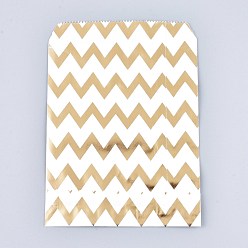 Золотистый Экологически чистые бумажные пакеты с волновым рисунком, подарочные пакеты, сумки для покупок, прямоугольные, золотые, 18x13x0.01 см