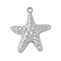 Нержавеющая Сталь Цвет 304 подвески из нержавеющей стали, морская звезда, цвет нержавеющей стали, 24.5x21.5x3.5 мм, отверстие : 1.6 мм