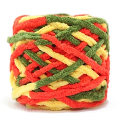 Разноцветный Мягкая полиэфирная пряжа для вязания крючком, толстая пряжа для шарфа, пакет, изготовление подушек, сегмент окрашенный, красочный, 7 мм, около 43.74 ярдов (40 м) / моток