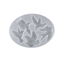 Oval Форма для подвески в виде колокольчиков на тему птиц, для украшения кулона своими руками, изготовление ювелирных изделий из эпоксидной смолы, овальные, 162x118x12 мм, внутренний диаметр: 65x22 мм