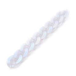 Ghost White Handmade Acrylic Curb Chains, Twisted Chain, Ghost White, Link: 30x21x6mm, about 39.37 inch(1m)/strand