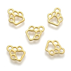 Золотой Сплавочные подвески тибетского стиля, без свинца и без кадмия, след прелести, золотые, 13x11x1.5 мм, Отверстие : 2 мм , около 1910 шт / 1000 г