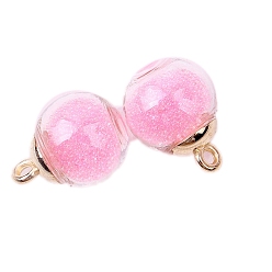Бледно-Розовый 20Подвески из стеклянных бусин, круглые, розовый жемчуг, 22x16 мм