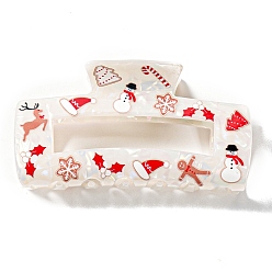 Белый Заколки для волос из пвх, аксессуары для волос для женщин и девочек, прямоугольные, белые, 83x44x41 мм