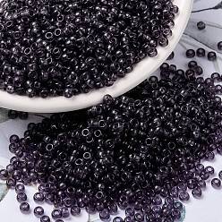 (RR157) Transparent Amethyst Миюки круглые бусины рокайль, японский бисер, 8/0, (р-р 157) прозрачный аметист, 3 мм, отверстие : 1 мм, Около 422~455 шт / 10 г