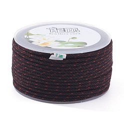 Кокосово-Коричневый Полиэстер плетеные шнуры, для изготовления ювелирных изделий из бисера, кокосового коричневый, 2 мм, около 21.87 ярдов (20 м) / рулон