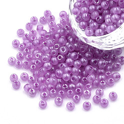 Фиолетовый 6/0 бисер имитация нефрита, блеск, окрашенные, круглые, фиолетовые, 4x3 мм, отверстие : 1.2 мм, о 450 г / мешок
