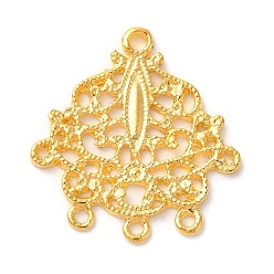 Золотой Звенья компонентов люстры сплава покрытия стойки, цветок, золотые, 29.5x28x1.5 мм, отверстие : 2 мм