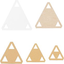 Clear Acrylic Gauge Measuring Ruler Tool, Triangle, Clear, 4.5~9x5.15~10.35x0.3cm, 5pcs/set