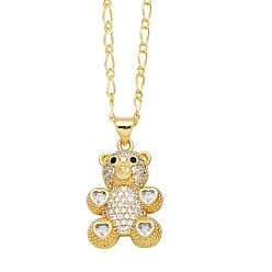 Clair Collier avec pendentif, ours, clair, 17.72 pouce (45 cm), pendentif: 29x16 mm