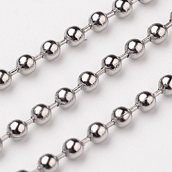 Stainless Steel Color 304 Stainless Steel Ball Chains, Decorative Chains, Stainless Steel Color, 2.5mm