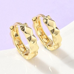 Настоящее золото 18K Серьги-кольца с текстурой латуни, стойки покрытие, долговечный, без кадмия и без свинца, реальный 18 k позолоченный, 15.5x3.5 мм