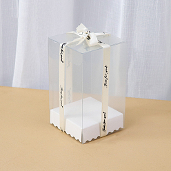 White Rectangle Transparent Plastic Packaging Box, for Candle Packaging Gift Box, White, 12x7x7cm