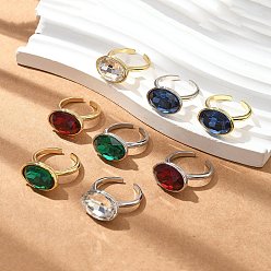 (52) Непрозрачная лаванда Овальные латунные манжеты для женщин, со стеклом, долговечный, стойки покрытие, без свинца и без кадмия, золотые, разноцветные, внутренний диаметр: 17 мм