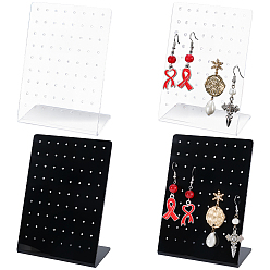 (52) Непрозрачная лаванда 4 шт. 2 цветные акриловые дисплеи для сережек, подставки для сережек в форме буквы L, разноцветные, 8x4.7x11.6 см, отверстие : 1.6 мм, 2 шт / цвет