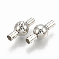 Stainless Steel Color Tarnish Resistant 304 Stainless Steel Bayonet Clasps, Stainless Steel Color, 22x9mm