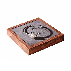 Квадрат Бархатные и деревянные шкатулки, браслет дисплей, квадратный, 10x10x1.8 см