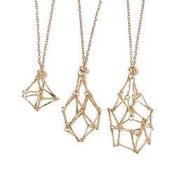 Золотой 3 шт. 3 стили 304 тросовая цепочка из нержавеющей стали, чехол для макраме, пустой держатель для камня, изготовление ожерелья, золотые, 17.91~29.53 дюйм (45.5~75 см), 1 шт / стиль