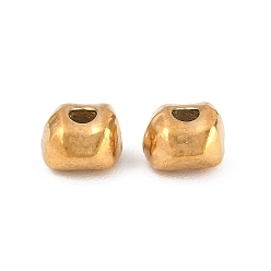 Rectangle 304 из нержавеющей стали бусы, реальный 18 k позолоченный, ионное покрытие (ip), прямоугольные, 5x4.5x3 мм, отверстие : 1.4 мм