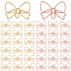 Золотой & Розовыый Золотой 50шт 2 цвета железная скрепка, бантом, 21x28x1 мм, 25 шт / цвет