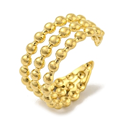 Золотой 304 открытая манжета из нержавеющей стали, плоские круглые широкие кольца, золотые, размер США 7 1/2 (17.7 мм)