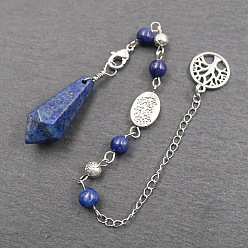 Ляпис-Лазурь Маятники для биолокации из натурального лазурита с шестиугольным конусом, с чарами Древа Жизни, для лозоходства и гадания, 190 мм