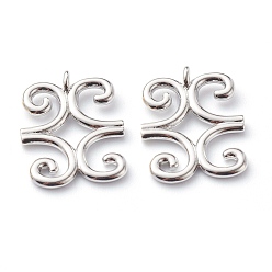 Платина Латунные подвески, долговечный, adinkra символы dwennimmen, платина, 17x13x1.5 мм, отверстие : 1.5 мм