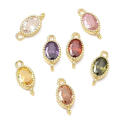 (52) Непрозрачная лаванда Латунные подвески-шармы с овальными фианитами, инкрустированные кубическим цирконием., золотые, стойки покрытие, без кадмия и без свинца, долговечный, разноцветные, 13.5x6x3 мм, отверстие : 1.5 мм