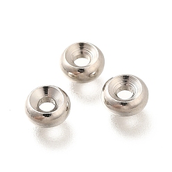 Платина Латунные бусины, долговечный, без кадмия и без свинца, плоско-круглые, платина, 6x2.8 мм, отверстие : 2 мм