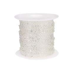 Серебро Железные кабельные цепи с латунным покрытием, несварные, с катушкой, серебряные, 1.4x1.5x0.2 мм