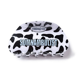 Черный Заколки для волос из пвх с леопардовым принтом, с железной фурнитурой, аксессуары для волос для женщин девушки густые волосы, чёрные, 47x86x43 мм