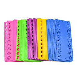 Mixed Color Plastic Thread Winding Boards, for Cross-Stitch, Rectangle, Mixed Color, 195x80mm