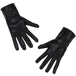 Черный Женские блестящие перчатки из искусственной кожи, чёрные, 235x94x1 мм