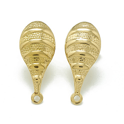 Золотой 304 Выводы серьги из нержавеющей стали шпилька, с петлей, золотые, 21.5x9 мм, отверстия: 1.4 мм, штифты: 0.8 мм