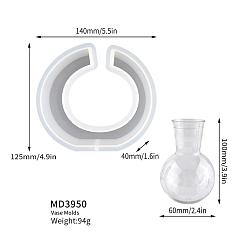 Flat Round DIY Silicone Molds, Resin Casting Molds, For UV Resin, Epoxy Resin, White, Flat Round, 125x140x40mm