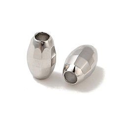 Платина Стойки обшивки латунные бусины, долговечный, без свинца и без кадмия, граненые, баррель, платина, 8x5 мм, отверстие : 2.5 мм